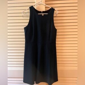 Dark green sleeveless textured Loft dress
